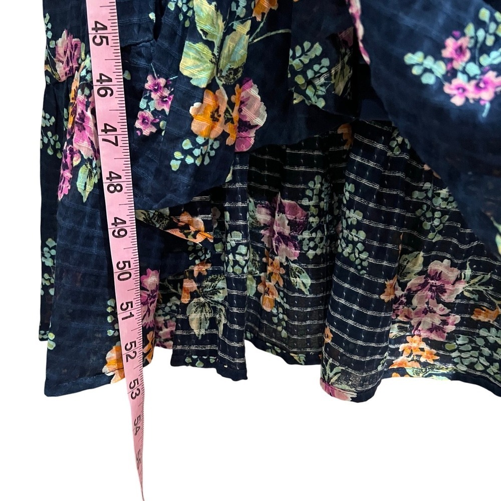 LC Lauren Conrad Ruffled Wrap Maxi Dress Blue Size Small CottageCore Cottage - Picture 6 of 11